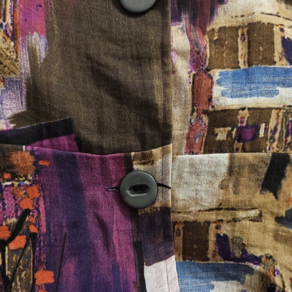 ANEA. A Women's Magenta Tan Black Waterfall Cardigan SIZE MEDIUM Pre-Owned - Picture 4 of 6